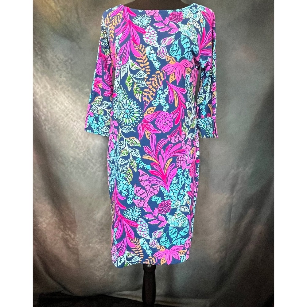 Lilly Pulitzer x Meryl Braedyn UPF‎ 50 Dress XS Aegean Navy Calypso Coast